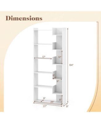 Six Tier Wooden Bookshelf with Anti Tipping Open Shelves