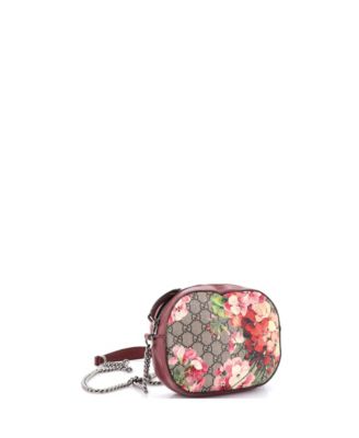 Mini Chain Crossbody Bag Blooms Print GG Coated Canvas