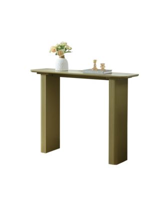 Modern Fluted Wood Console Table, Narrow Sofa Table for Behind Couch, Entryway Table for Living Room, Hallway or Foyer