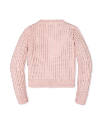 Girls Hope and Henry Organic Classic Cable Cardigan Sweater