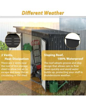 6' x 4' Outdoor Metal Storage Shed with Hinged Door, Lock and Ventilation