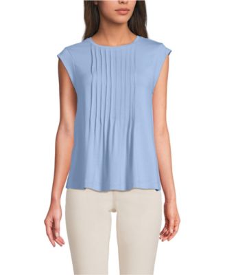 Women's Cap Sleeve Lightweight Jersey Pintuck Swing Top