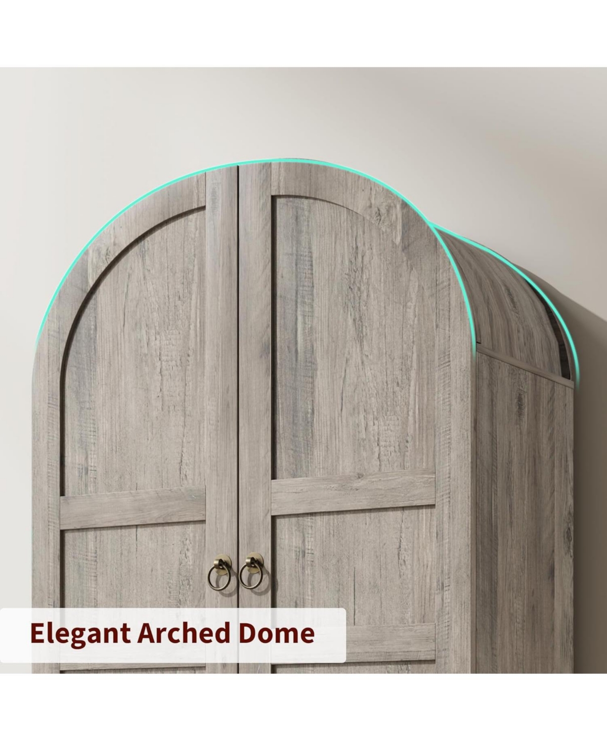 gaomon 72" Tall Arched Kitchen Pantry Cabinet Farmhouse Wooden Storage with 2 Drawers & Wood Doors Freestanding Buffet Sideboard