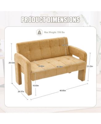 Modern Double Armchair Living Room & Bedroom Compact Upholstered Sofa Leisure Sofa Comfortable Seating with Dual Armrests