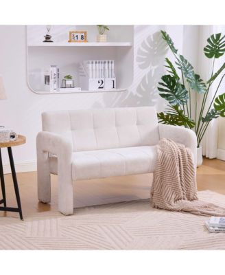 Modern Double Armchair Living Room & Bedroom Compact Upholstered Sofa Leisure Sofa Comfortable Seating with Dual Armrests