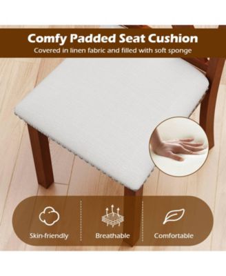 Wooden Dining Chairs Set of Two with Curved Backrest