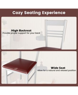 Wood Dining Chairs Set of Two with Solid Wood Frame