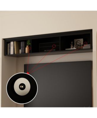 TV stand with top cabinets, entertainment center with tempered glass doors, wooden media console