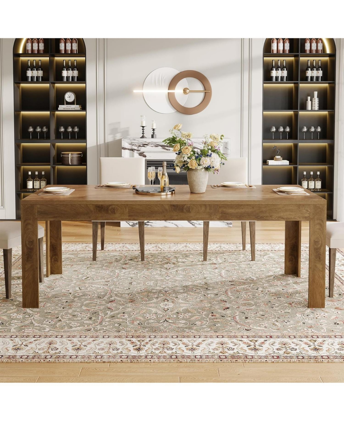 Tribesigns Dining Table for 6-8, 78.7-Inch Long Rectangle Kitchen Table, Modern Simple Kitchen Dining Room Furniture