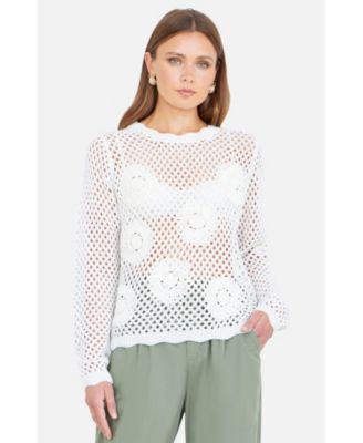 Women's Flower Crochet Jumper
