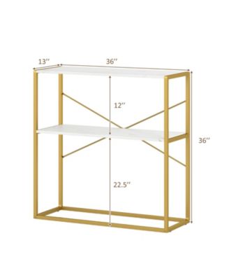 Two Tier Entryway Console Table with Wood Shelves and Frame