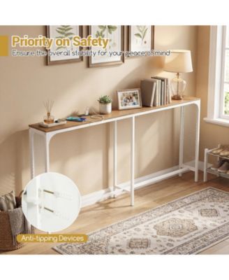 Narrow Console Table with Built In Power Outlet for Small Spaces