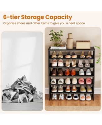 Six Tier Shoe Rack with Anti Tipping Design for Entryway