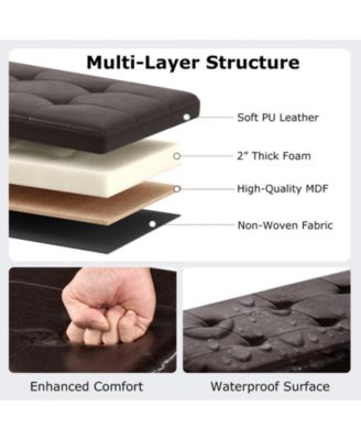 Folding Storage Ottoman Bench for End of Bed Seating