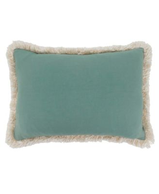 Embroidered Lobster Fringe Decorative Pillow, 14" x 20"