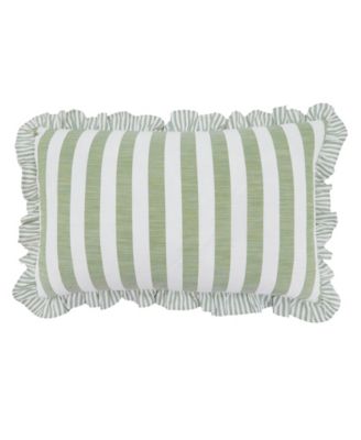 Striped Ruffle Edge Decorative Pillow, 12" x 20"