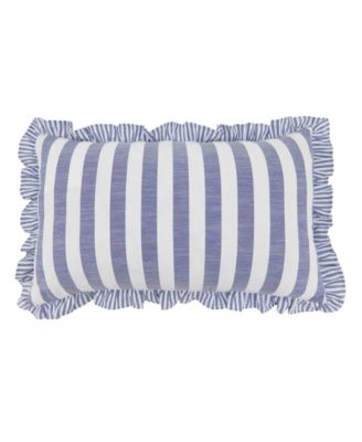 Striped Ruffle Edge Decorative Pillow, 12" x 20"