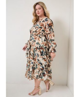 Women's June and Vie Tiered Pleated Midi Dress