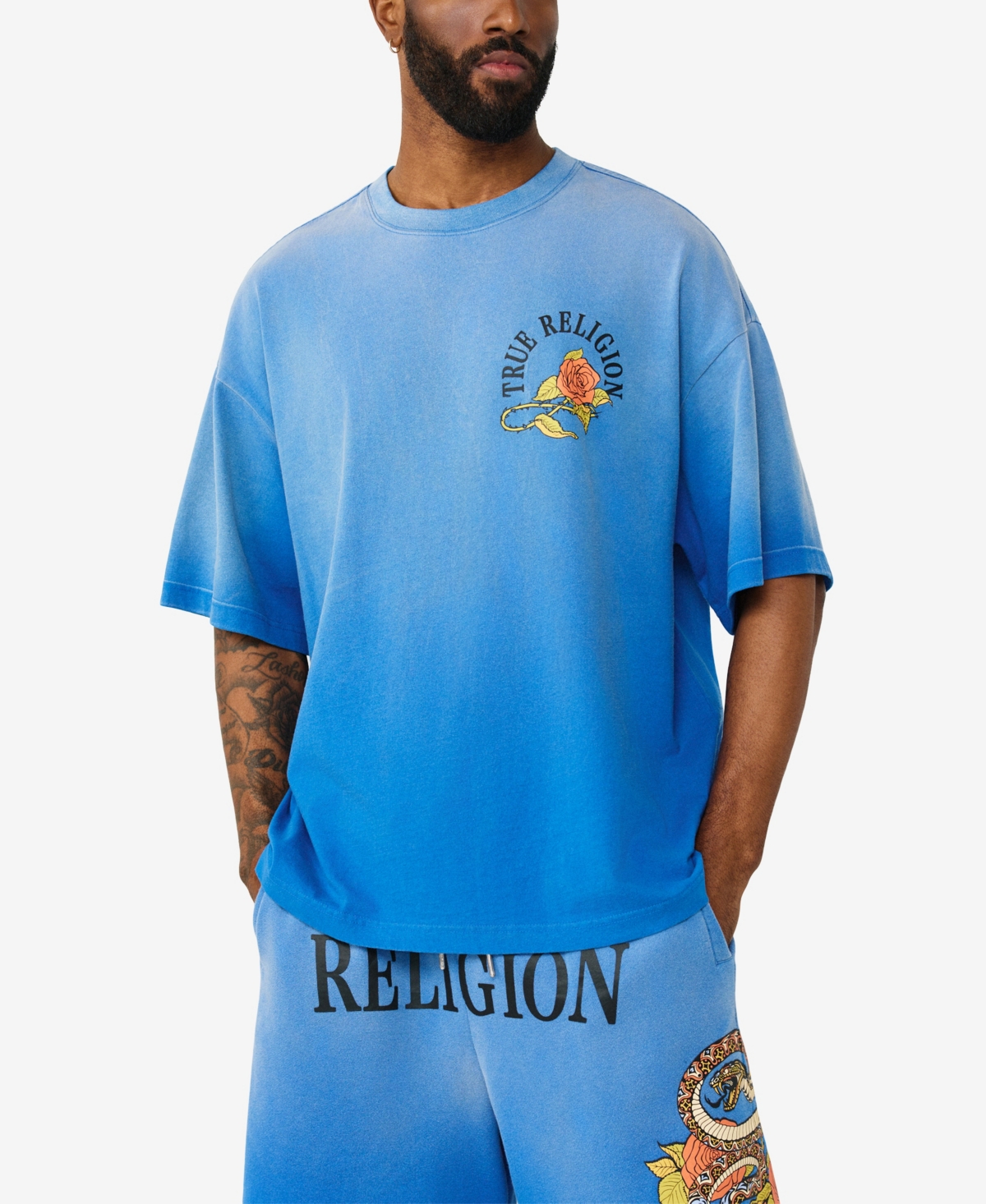 True Religion Men's Short-Sleeve Graphic Oversized T-Shirt