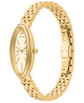 Women's The Oval Elongated Quartz Two-Hand Gold Stainless Steel Watch, 22mm
