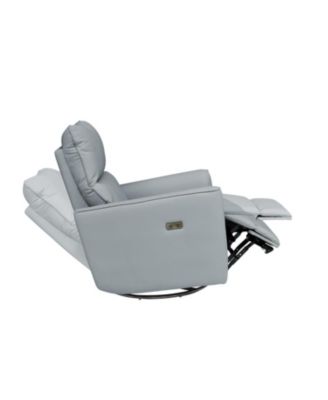 Power Recliner Swivel Rocking Glider PU Leather Upholstered Nursery Chair