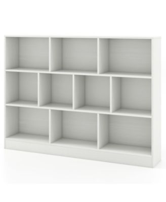 41 inches Wooden Toy Storage Organizer with 10 Cubes for Classroom Daycare Nursery Kindergarten