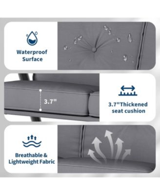 Adjustable 2-in-1 Outdoor Patio Swing Chair with Canopy, 2-Seat Porch Swing, Cup Holders, Thick Removable Cushions