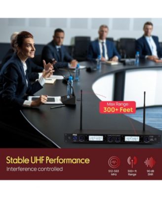 4-Channel Wireless Microphone System with Professional Desktop Mics