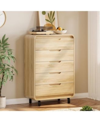 Dresser for Bedroom with 5 Drawers,Chest of Drawers with Large Wood Storage Dresser, TV Stand for Bedroom, Nursery, Living Room, Hallway