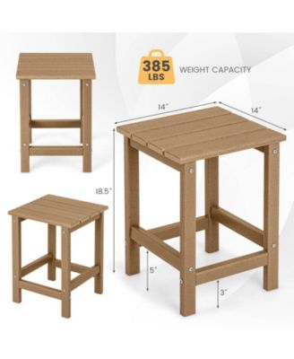 14 Inch Square Outdoor Adirondack Side Table Weather Resistant