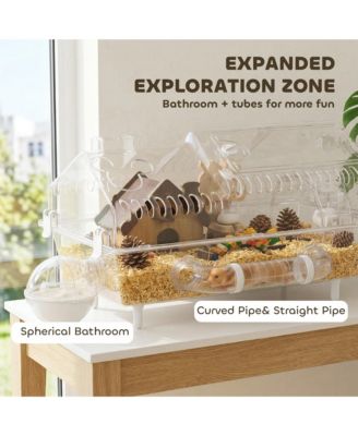 8 in 1 Hamster Cage with Accessories, 21.5" x 11.8" x 12.6"