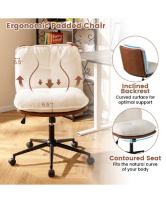 Armless Home Office Chair with Rocking Backrest Design