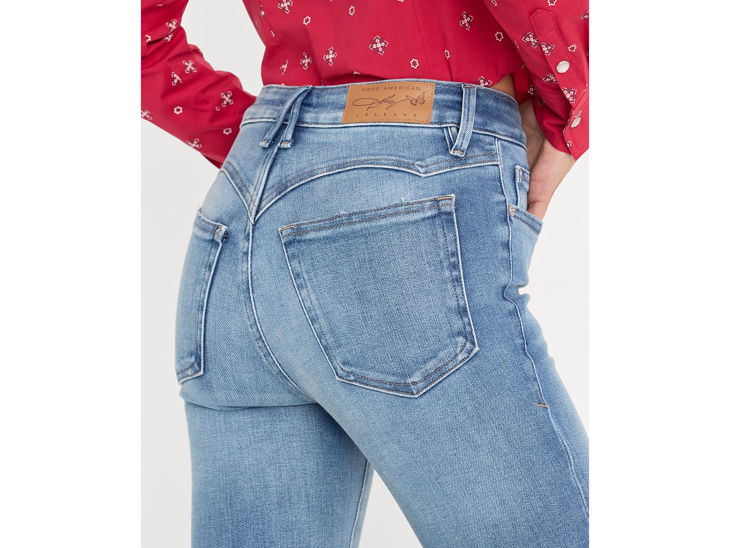 Женские джинсы Good American Dolly Joleans Mid-Rise Straight-Leg, цвет: Индиго — фото 4