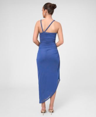 Women's One-Shoulder Ruched Midi Dress