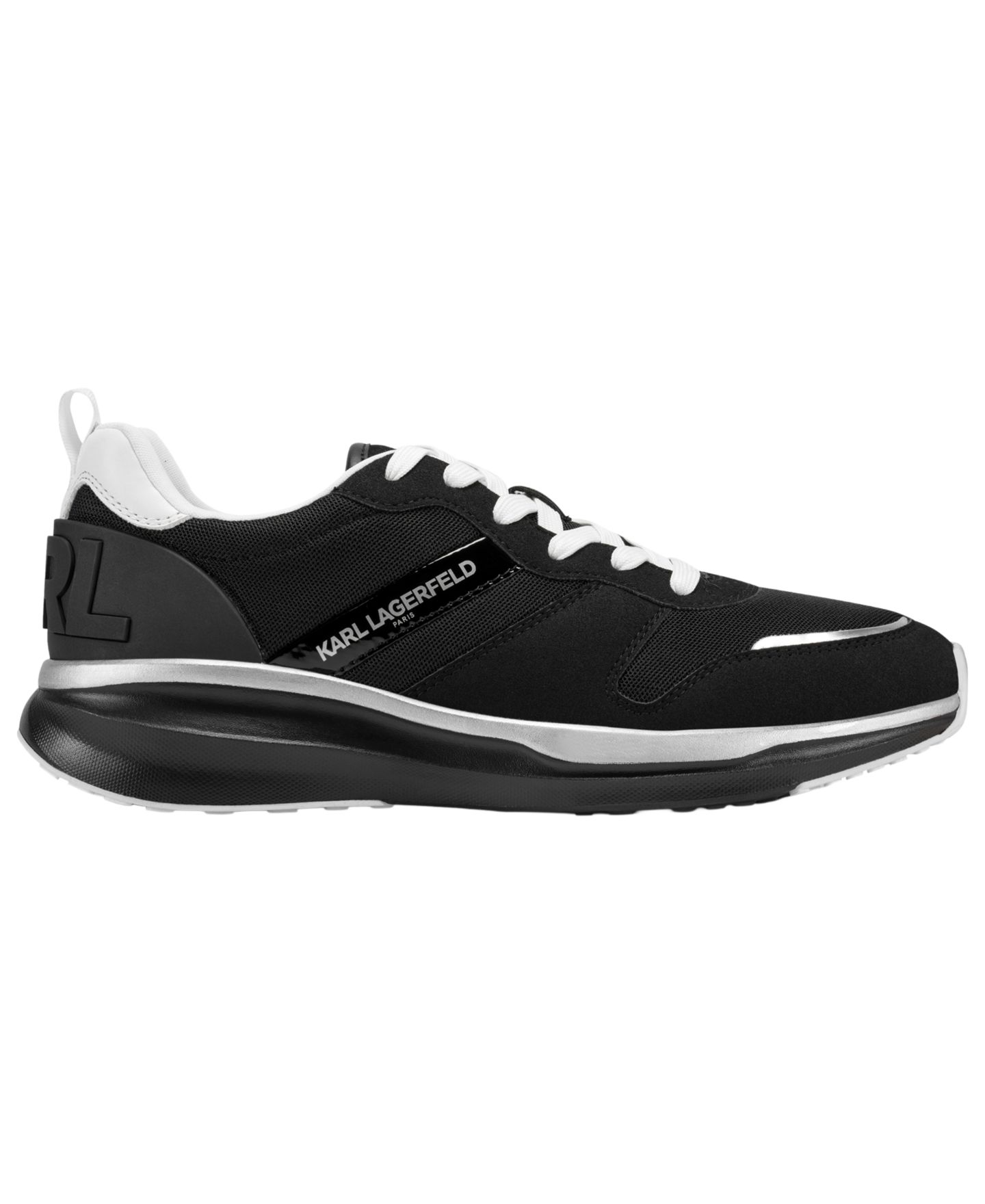 Мужские кроссовки KARL LAGERFELD PARIS Karl Lagerfeld Lace-Up Runner Logo, цвет: Чёрный — фото 2