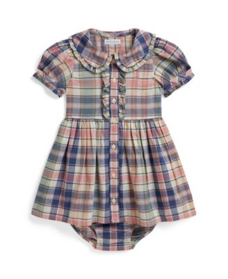 Baby Girls' Plaid Shirtdress with Bloomer
