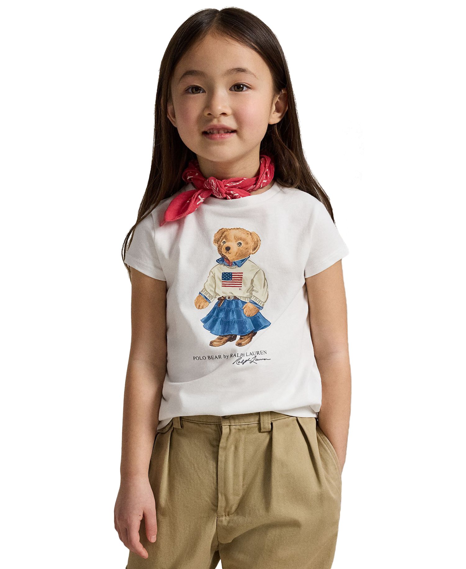 Girls' 2T-6X Polo Bear Printed Short-Sleeve T-Shirt