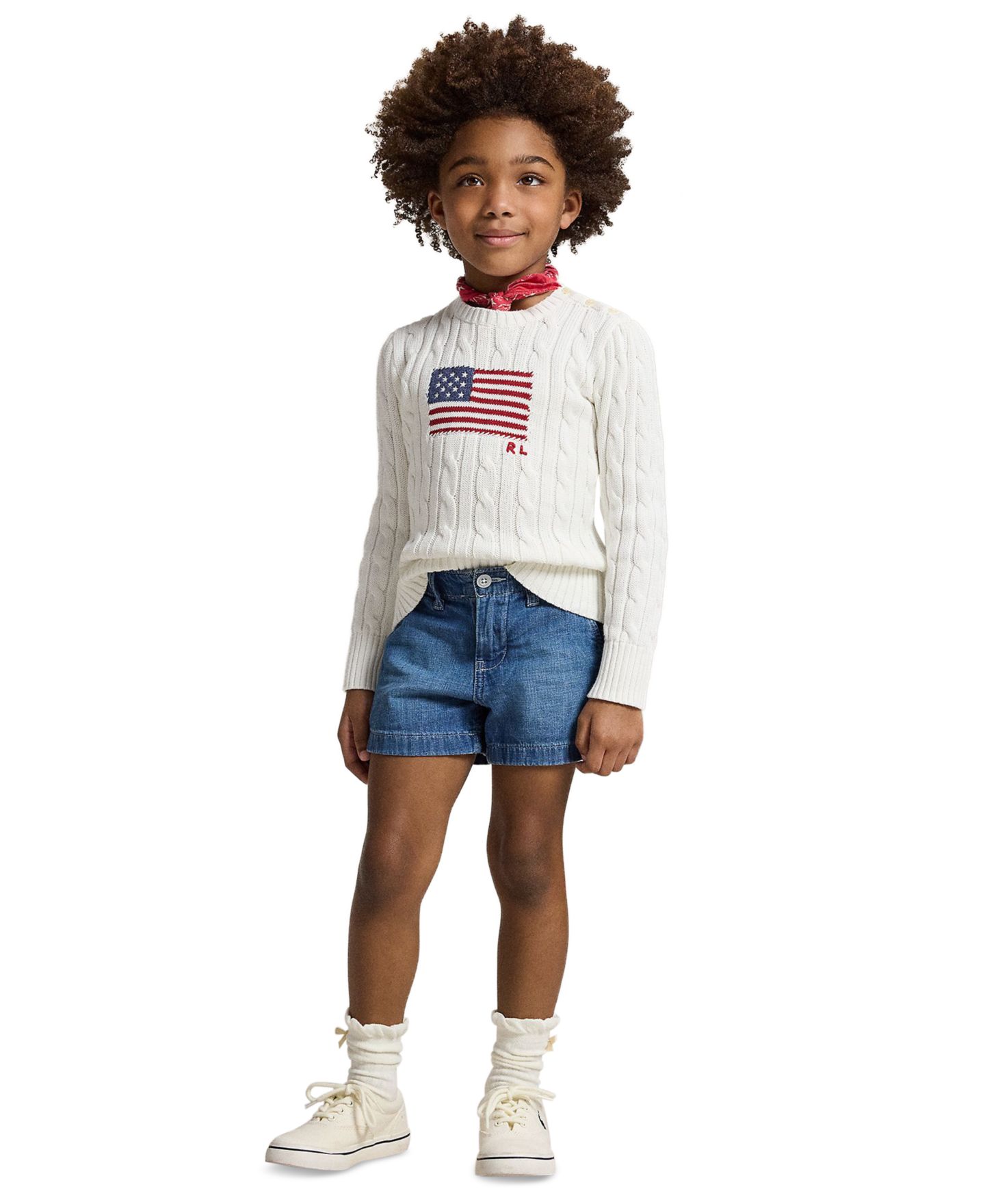 Шорты Polo Ralph Lauren Zip-Fly Denim Shorts для девочек, цвет: Варёный синий — фото 2