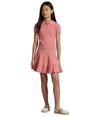 Girls' 7-16 Mini-Cable Tiered Skirt