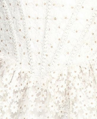 Juniors' Sweetheart Neck Embroidered Mini Dress