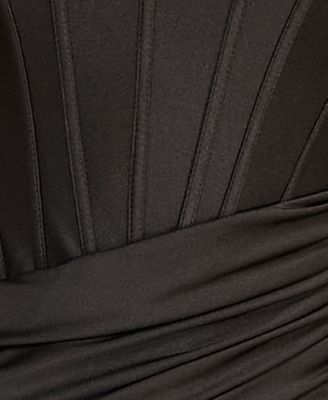 Juniors' Square Neck Corset Midi Dress