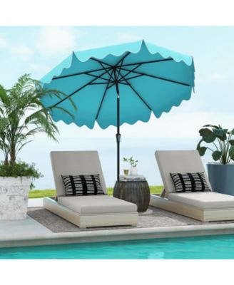 9 ft Patio Umbrella with Crank Handle and Push Button Tilt