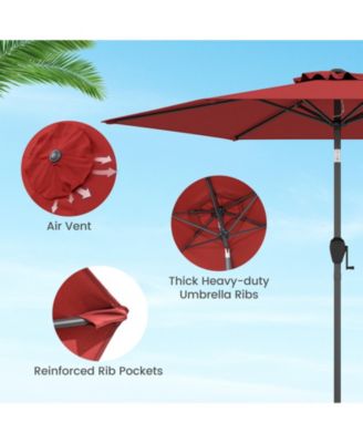 7.5 ft Heavy Duty Outdoor Market Umbrella with Push Button Tilt