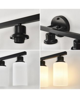 4-Light Matte Wall Lamps with Glass Shades (No Bulbs) Sconce Lighting for Bedroom Living Room