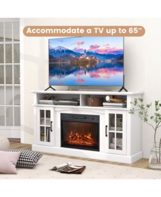 Fireplace TV Stand for TVs up to 65 in with Cabinets and Remote