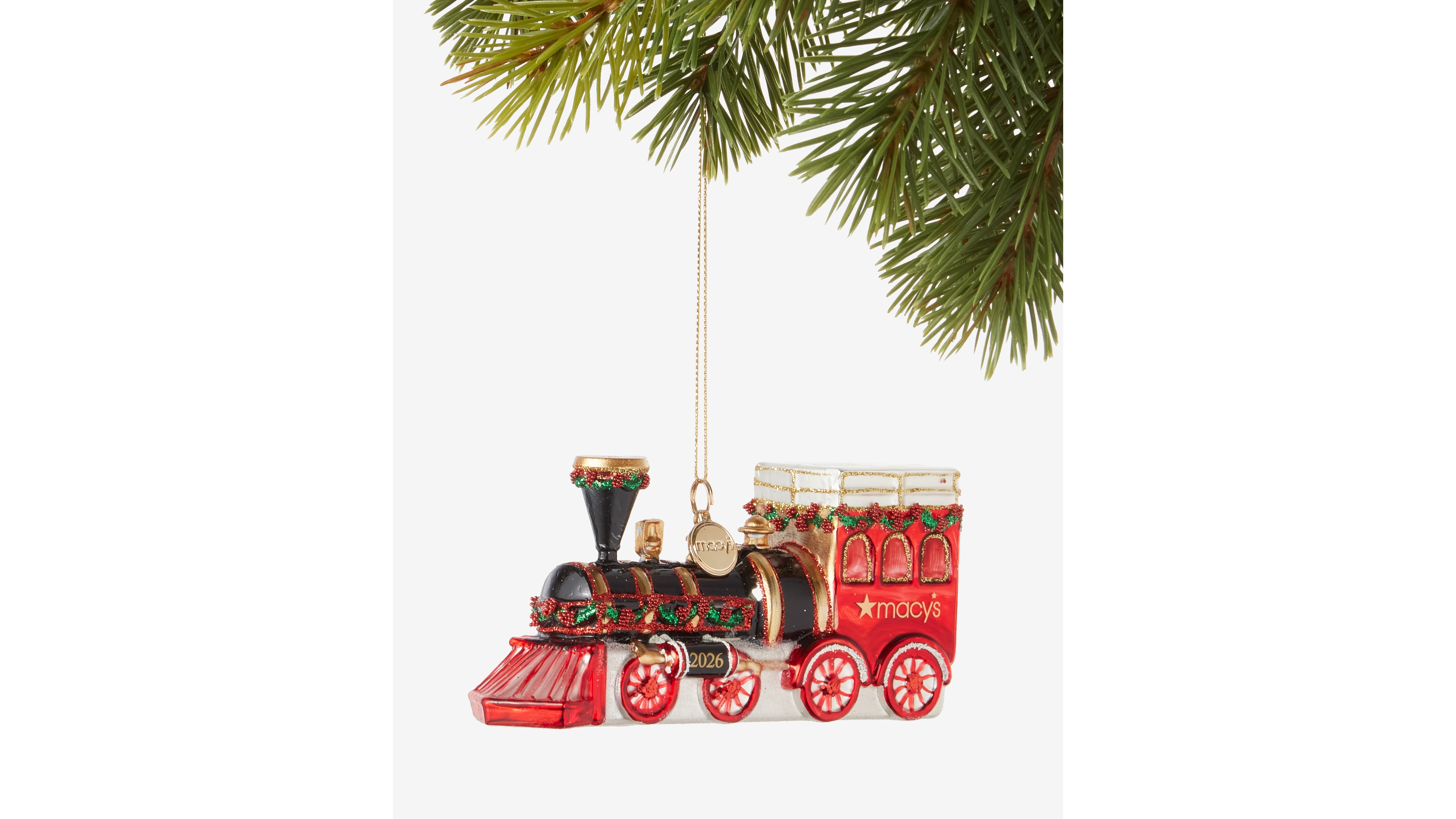 Holiday Lane Macy's 100th Thanksgiving Day Parade Glass Train Ornament, Macy's Exclusive