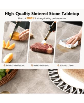 Rectangular Modern Sintered Stone Dining Table for Four