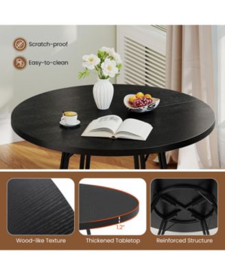 47 in Round Dining Table for Four to Six with Cross Base