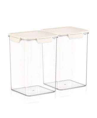 2 Pack Airtight Food Storage Containers – Clear Stackable Canister for Pantry, Rice, Pasta, Cereal and Snacks