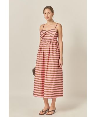 Women's Striped Midi Dress